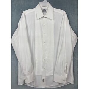 Formal Shirts M5 Mens White Pleated Bib Tuxedo Dress Shirt 15-15.5 34/35